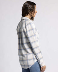 Lewis Long Sleeve Blue Cream Plaid - PINK ARROWS