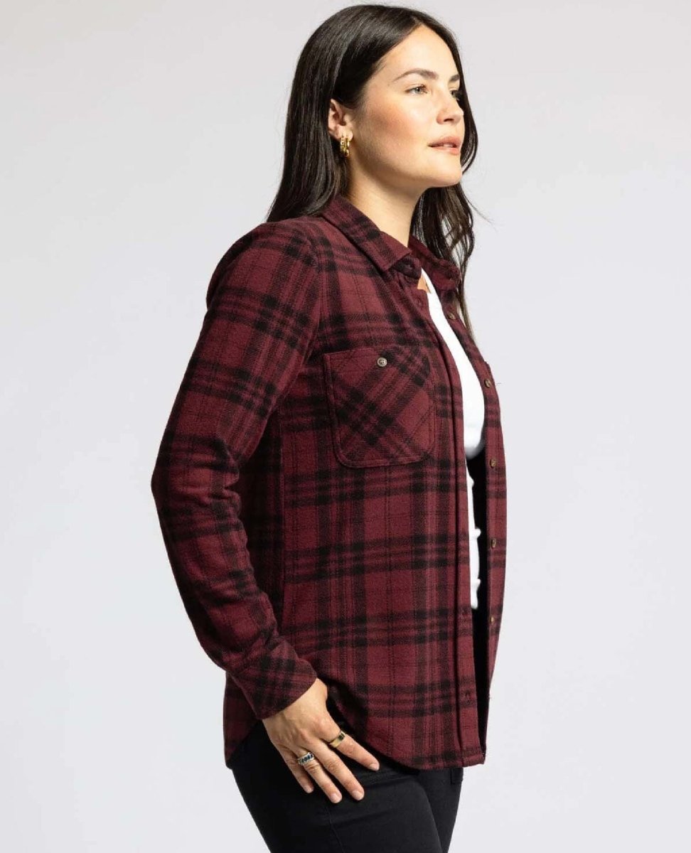 Lewis Long Sleeve Burgundy Plaid - miamidrugpossession