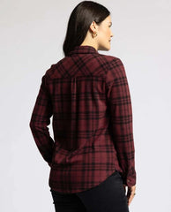 Lewis Long Sleeve Burgundy Plaid - PINK ARROWS