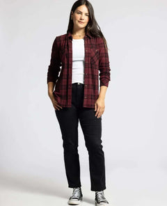 Lewis Long Sleeve Burgundy Plaid - clearpathherbicide