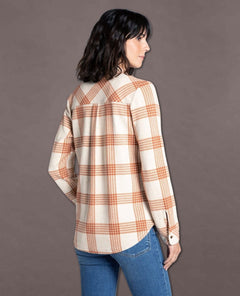 Lewis Long Sleeve Flannel Rusty Ivory Plaid - miamidrugpossession