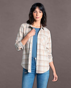 Lewis Long Sleeve Grey Tan Plaid - clearpathherbicide