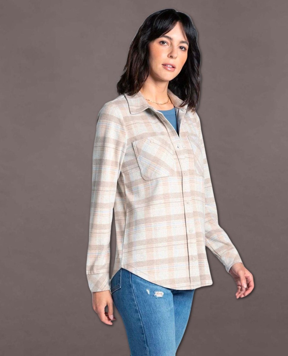 Lewis Long Sleeve Grey Tan Plaid - miamidrugpossession