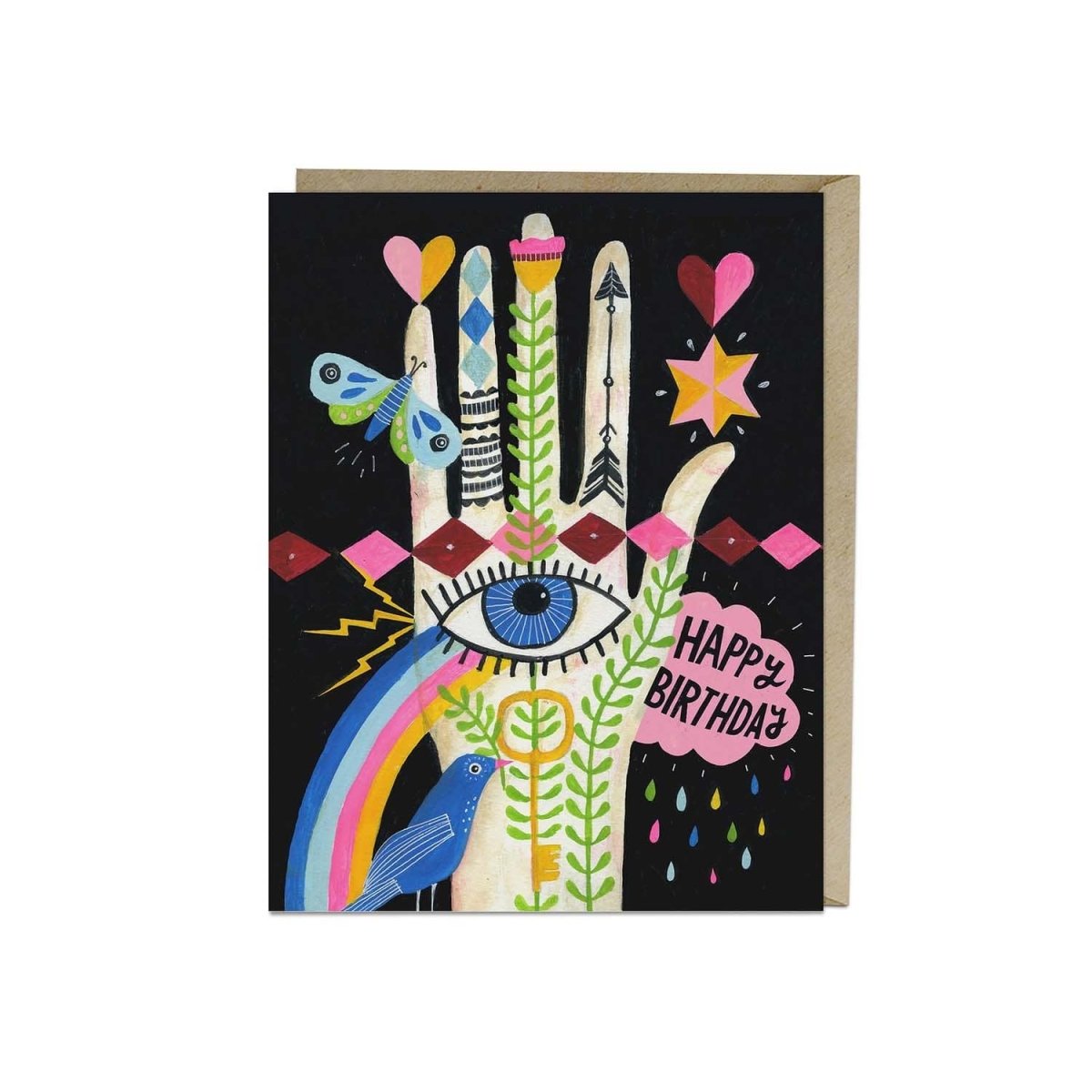 Lisa Congdon Rainbow Hand Birthday Card - miamidrugpossession