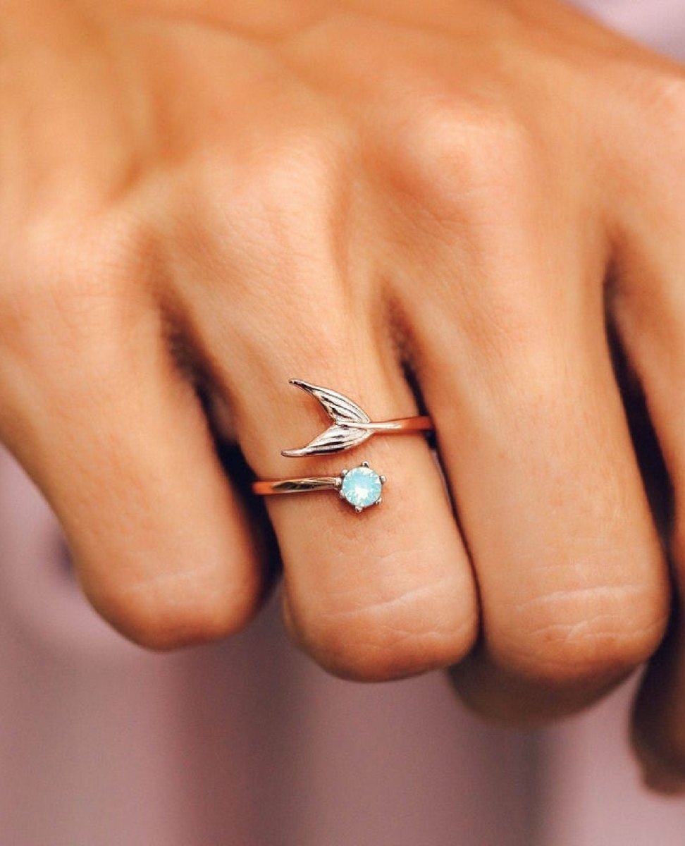 Little Mermaid Fin Ring Rose Gold - clearpathherbicide