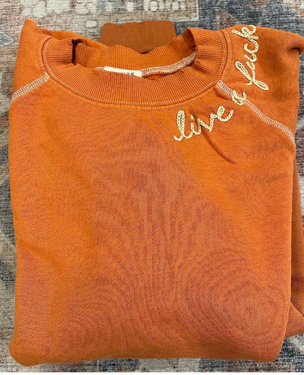 Live a Fuck Yes Life Orange Sweatshirt - miamidrugpossession