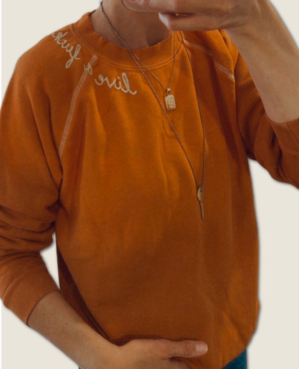 Live a Fuck Yes Life Orange Sweatshirt - clearpathherbicide