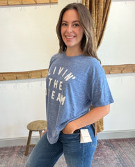 Living The Dream Blue Unisex Tee - PINK ARROWS