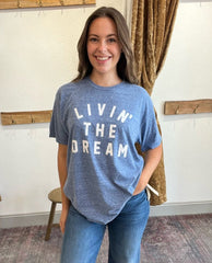 Living The Dream Blue Unisex Tee - PINK ARROWS