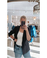 Lizzy Black Tab Sleeve Blazer - miamidrugpossession