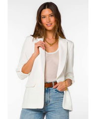 Lizzy White Tab Sleeve Blazer - PINK ARROWS