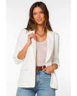 Lizzy White Tab Sleeve Blazer - miamidrugpossession