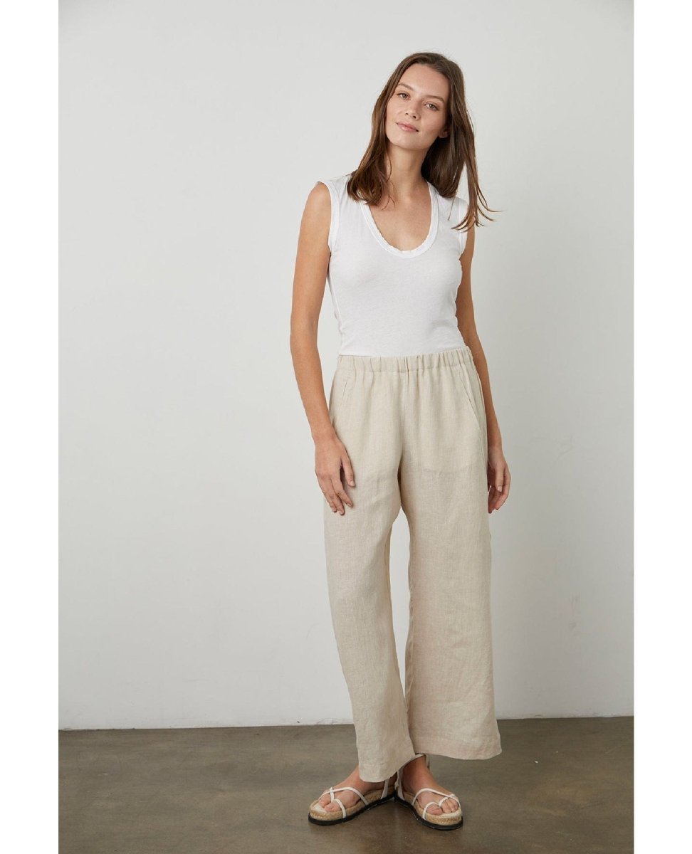 Lola Linen Pant Tea - miamidrugpossession