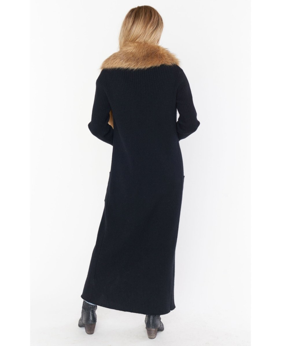 Lombardi Black Knit Faux Fur - miamidrugpossession