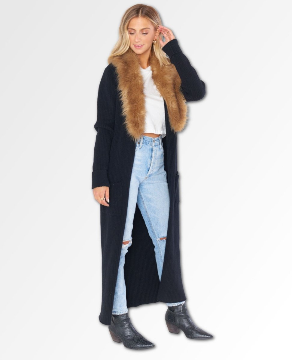 Lombardi Black Knit Faux Fur - clearpathherbicide