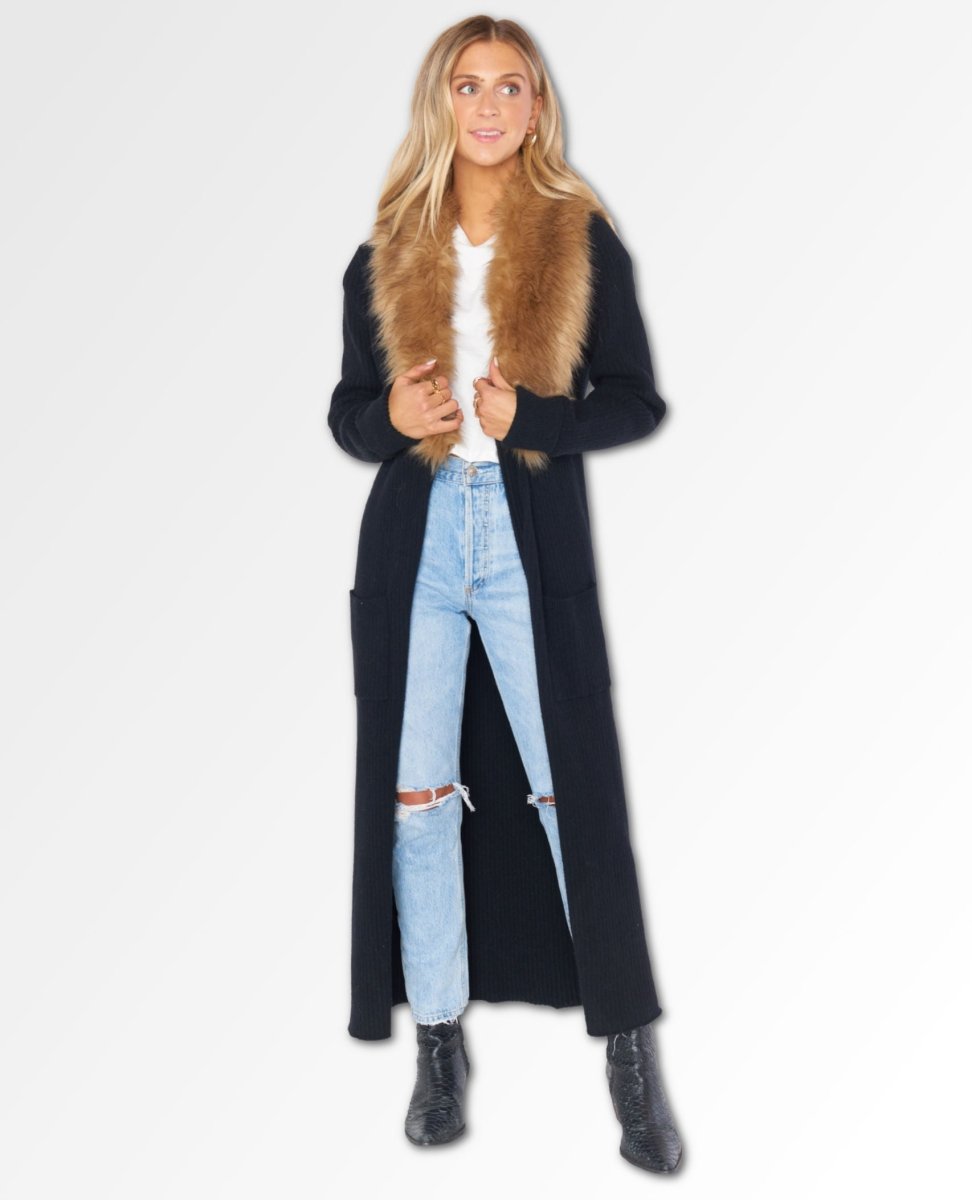 Lombardi Black Knit Faux Fur - miamidrugpossession