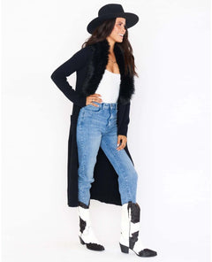 Lombardi Cardi Black with Faux Fur - miamidrugpossession