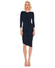 Long Sleeve Diana Midi Black Dress - miamidrugpossession