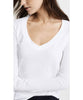 Long Sleeve V - Neck, White - clearpathherbicide