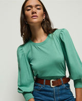 Loren Strong Shoulder Top Green Stone - PINK ARROWS