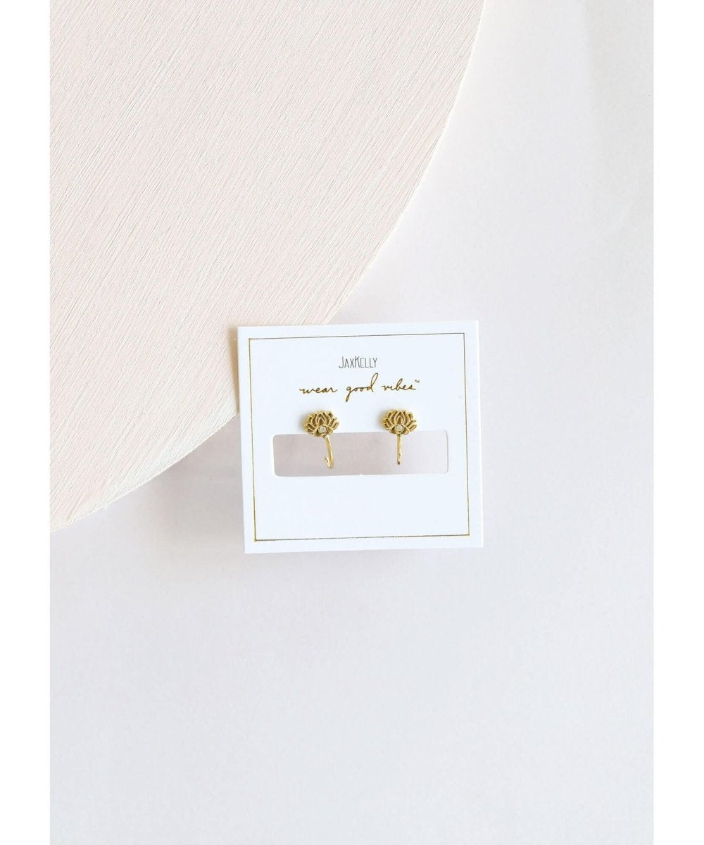 Lotus Huggies Earrings - PINK ARROWS