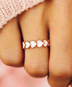 Love Enamel Heart Band Ring - clearpathherbicide