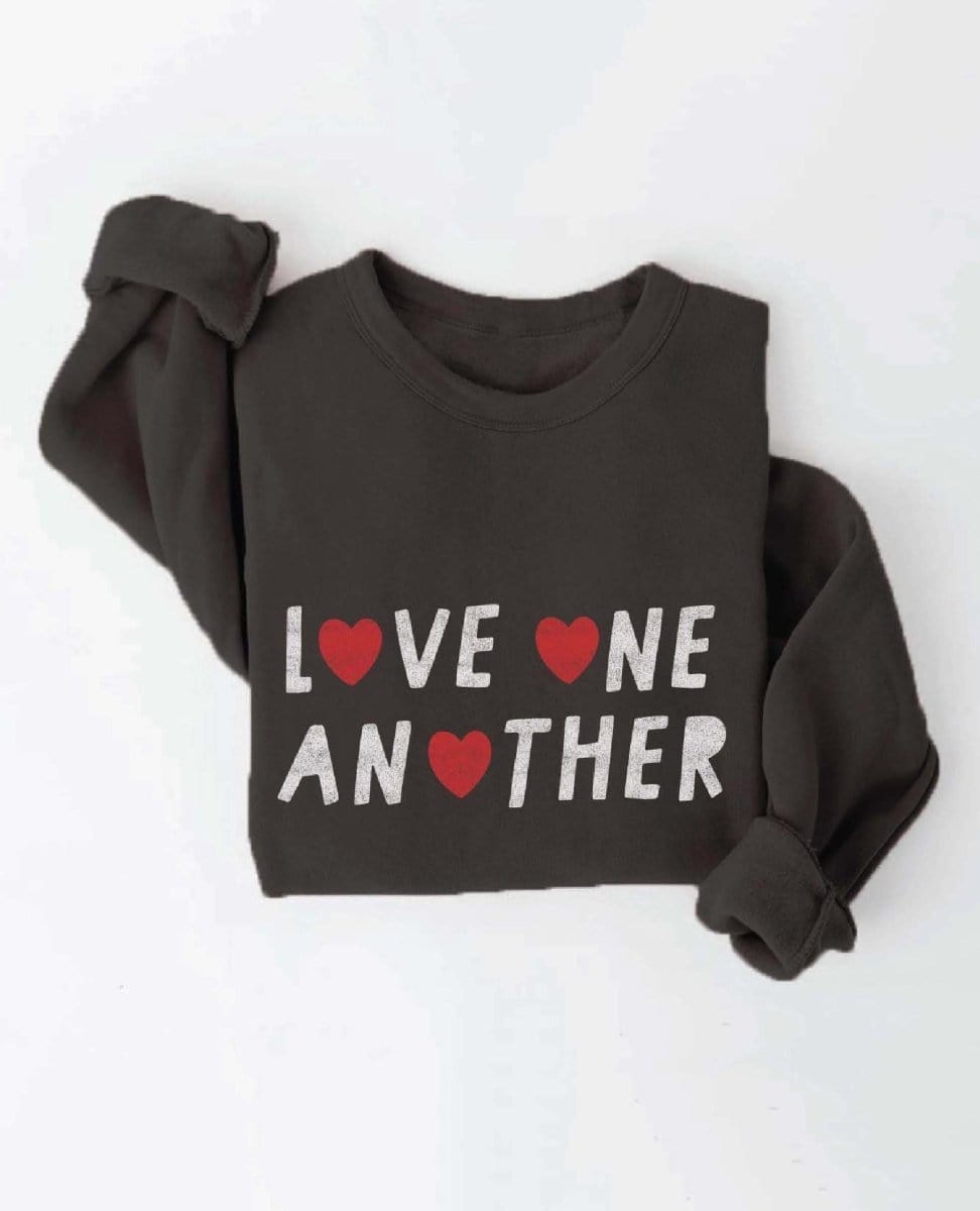 Love One Another Black Sweatshirt - PINK ARROWS