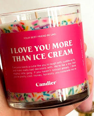 Love You More Than Ice Cream Candle - PINK ARROWS