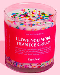 Love You More Than Ice Cream Candle - PINK ARROWS