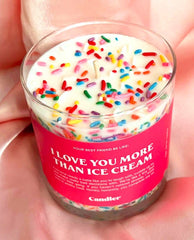 Love You More Than Ice Cream Candle - PINK ARROWS