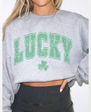 Lucky Clover Sweatshirt Heather Gray - miamidrugpossession