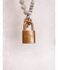 LV Lock Necklace White Grey 30" - clearpathherbicide