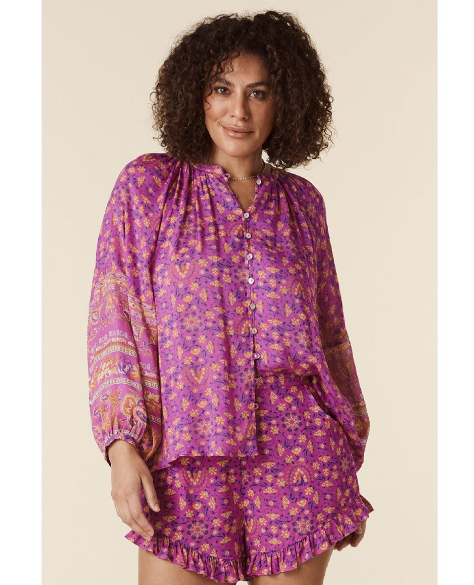 Madame Peacock Blouse Boysenberry - miamidrugpossession