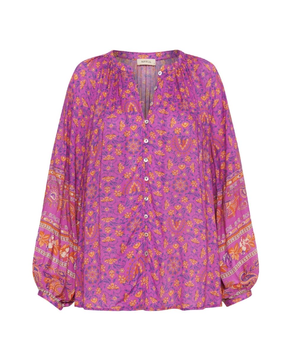 Madame Peacock Blouse Boysenberry - miamidrugpossession