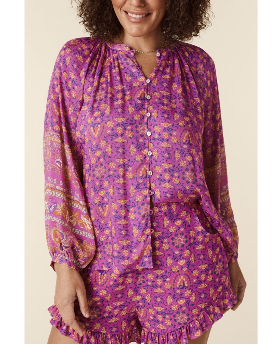 Madame Peacock Blouse Boysenberry - miamidrugpossession