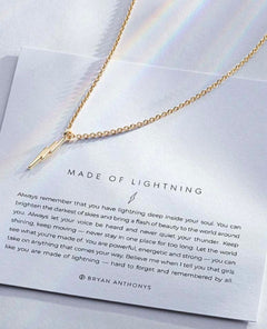 Made of Lightning Necklace 14k Gold - PINK ARROWS