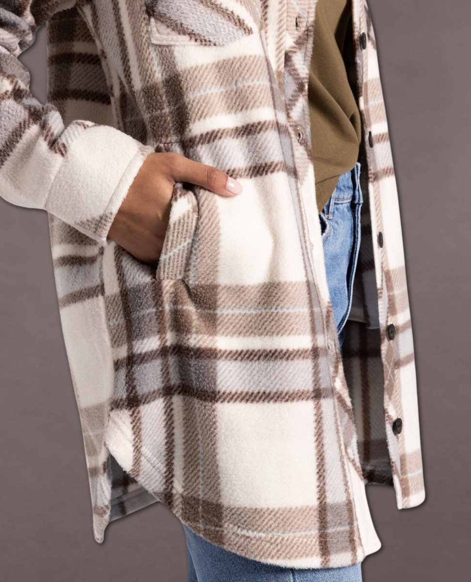 Madeline Jacket Neutral Plaid - miamidrugpossession