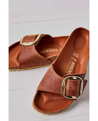 Madrid Big Buckle Leather Cognac - PINK ARROWS