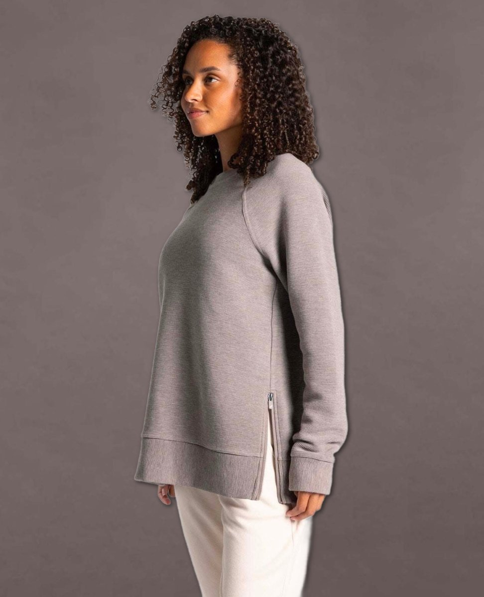 Maggie Long Sleeve Top Driftwood Heather - miamidrugpossession