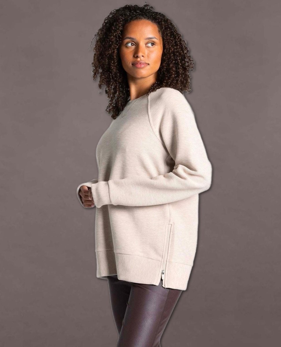 Maggie Long Sleeve Top Pale Heather - miamidrugpossession