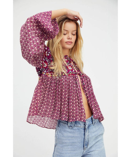 Malia Babydoll Jacket Berry Combo - miamidrugpossession