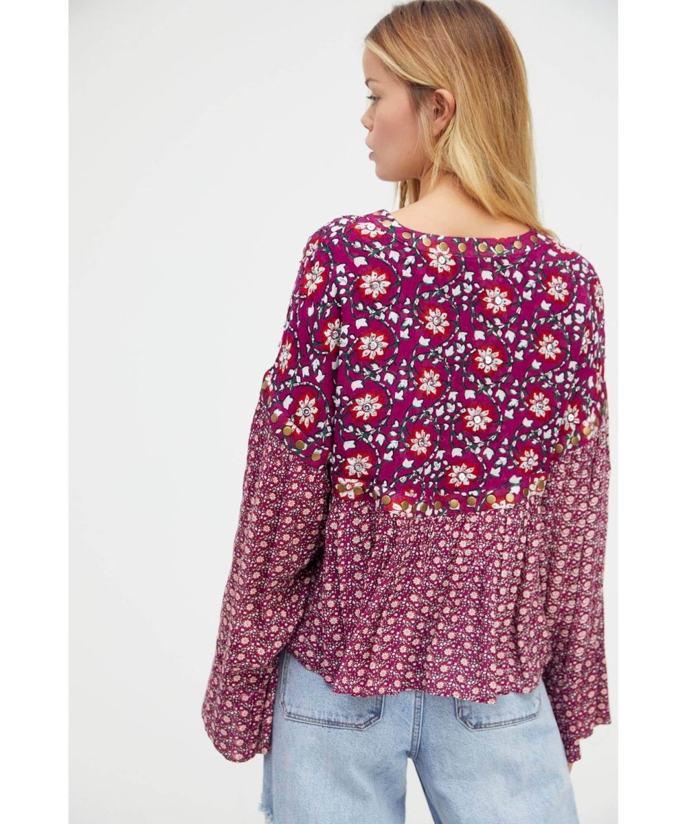 Malia Babydoll Jacket Berry Combo - miamidrugpossession