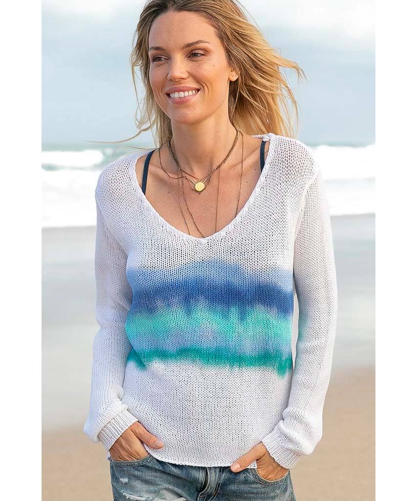 Malibu Beach Stripe Sky Sweater - clearpathherbicide