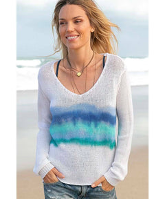 Malibu Beach Stripe Sky Sweater - miamidrugpossession