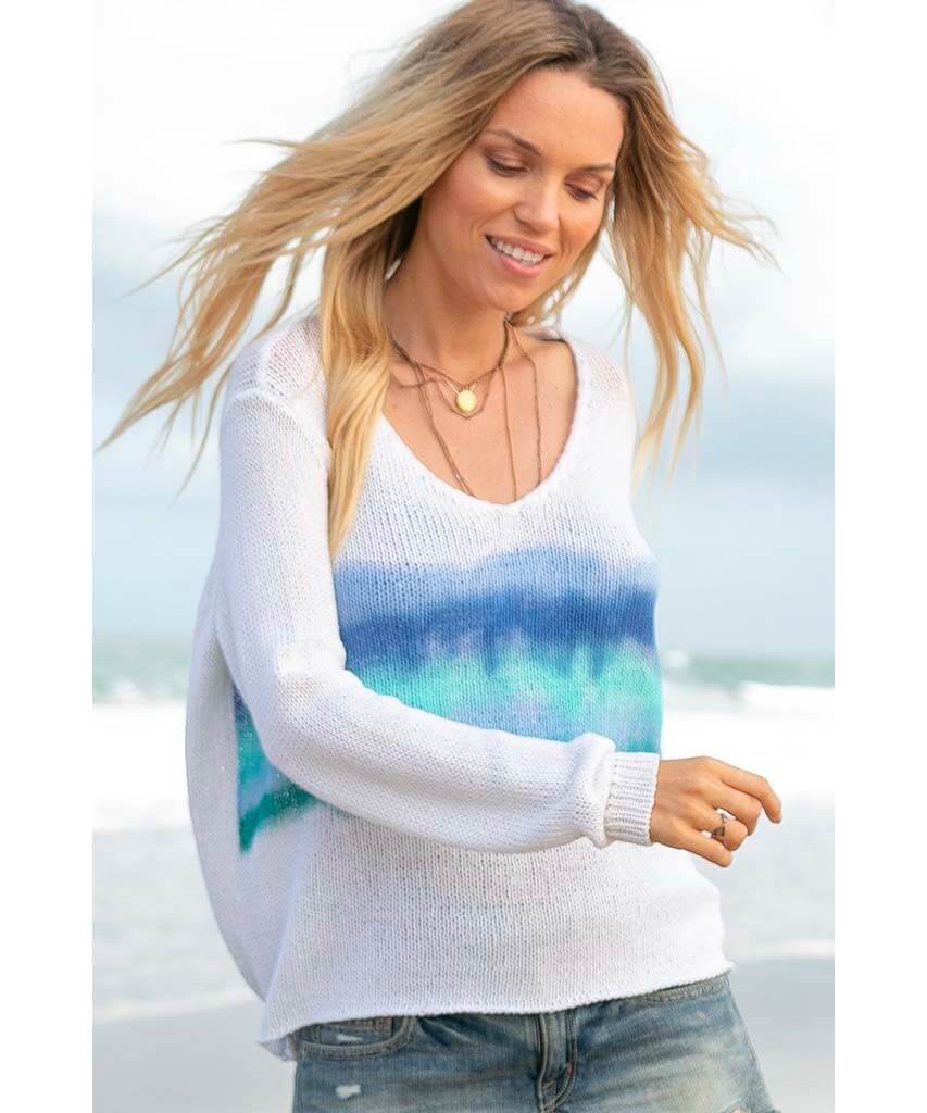 Malibu Beach Stripe Sky Sweater - clearpathherbicide