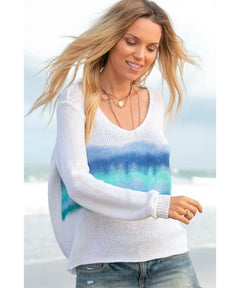 Malibu Beach Stripe Sky Sweater - miamidrugpossession