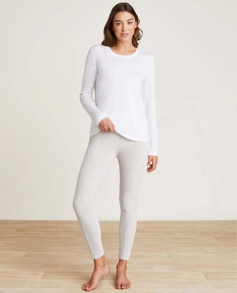 Malibu Long Sleeve Loose Jersey Tee White - miamidrugpossession