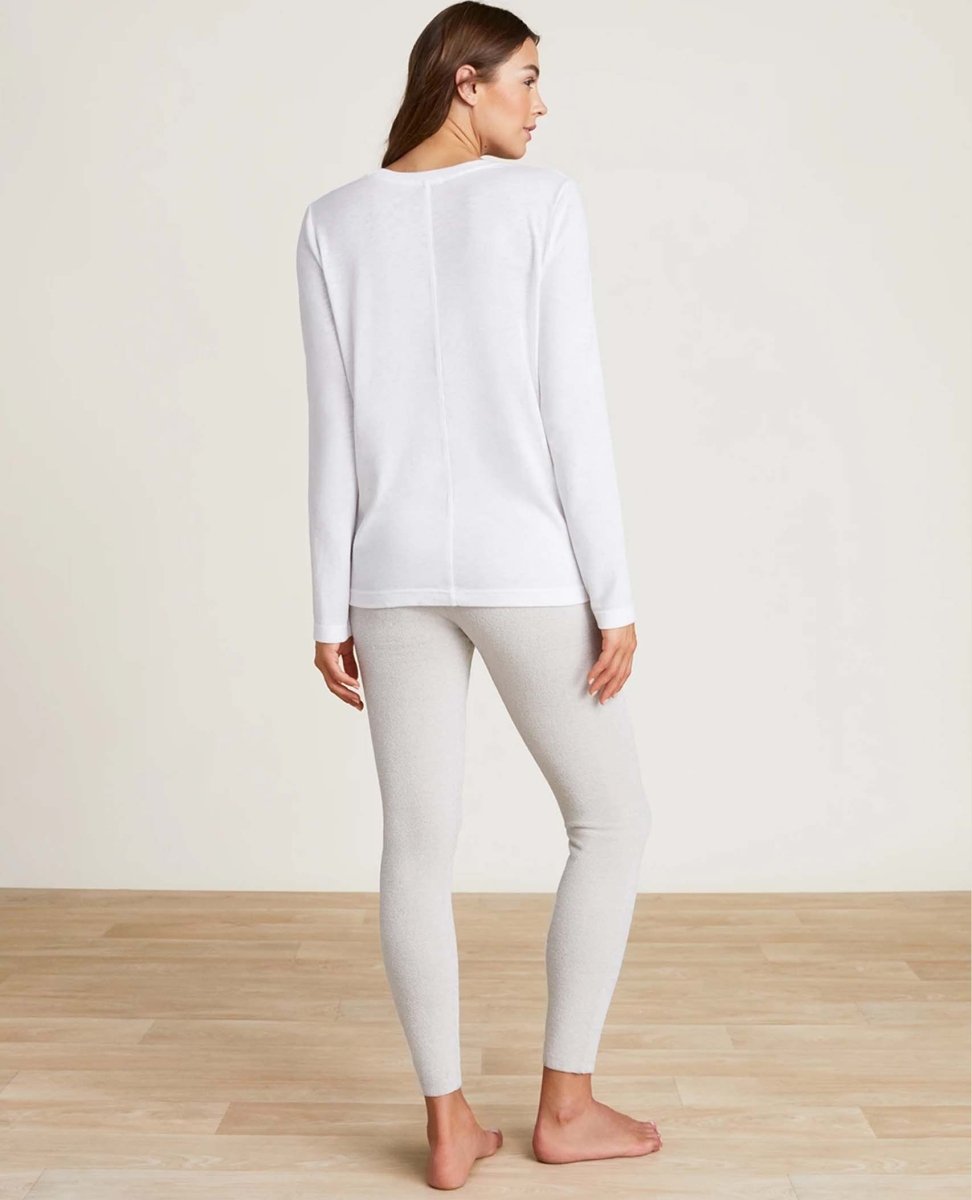 Malibu Long Sleeve Loose Jersey Tee White - miamidrugpossession