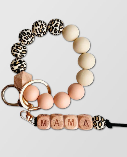 MAMA Bangle Keychain Silicone Keyring Bracelet Leopard - clearpathherbicide