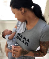 'MAMA BEAR' Fitted Grey Tee - miamidrugpossession